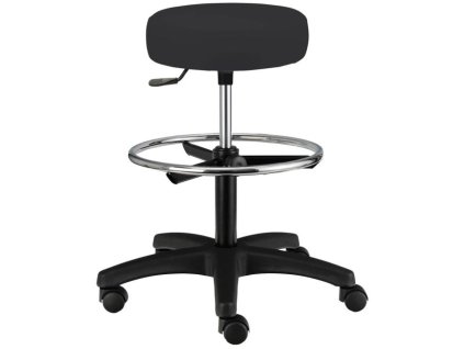 Pracovná stolička NOPA polyuretánová, čierna s aretačným kruhom