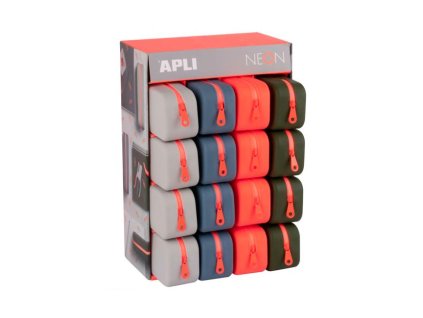 Puzdro na perá APLI NEON silikónové, mix farieb