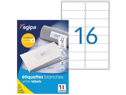 Etikety univerzálne 99,1x33,9mm Agipa A4 100 hárkov