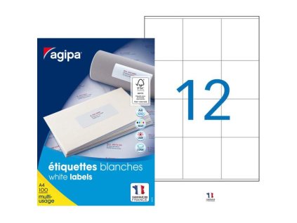 Etikety univerzálne 70x67,7mm Agipa A4 100 hárkov