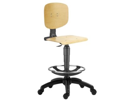 Pracovná stolička 1290 L MEK z bukovej preglejky, extend + kolieska