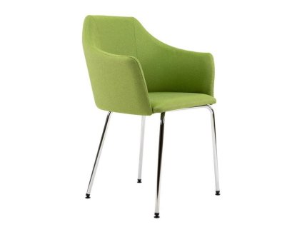 Konferenčné kreslo Ravenna Visitor, chrómové nohy, látka BN29 zelená