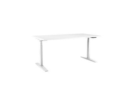 Výškovo nastaviteľný stôl BASIC, 2-motorový, 138x80 cm, podnož biela + doska biela