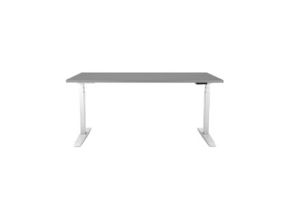 Výškovo nastaviteľný stôl BASIC, 2-motorový, 160x80 cm, podnož biela + doska sivá