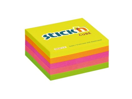 Samolepiaci bloček mini, 51x51 mm, neon mix