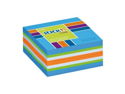 Samolepiaci bloček mini, 51x51 mm, modrý mix