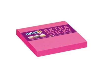Samolepiaci bloček, 76x76 mm, neónovo ružový