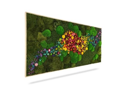 Machový obraz RASTLINY Acebo, 180x60cm, drevený biely rám