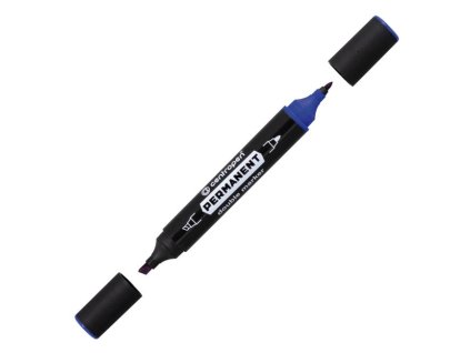 Permanentný popisovač Centropen 1666 double modrý