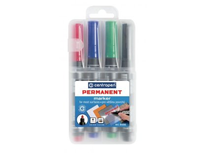 Sada permanentných popisovačov Centropen 8566/4S