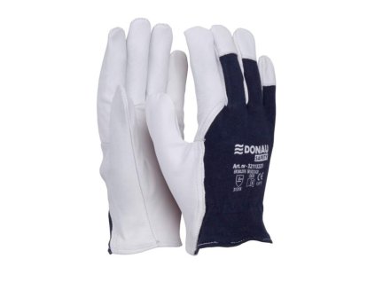 Rukavice pracovné kombinované DONAU SAFETY bielo-námornícke modré veľ. 10/XL