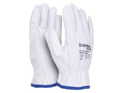 Rukavice pracovné celokoženné DONAU SAFETY biele veľ. 10/XL