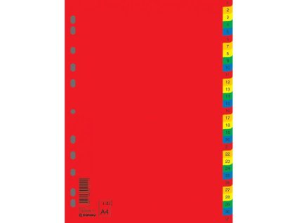 Plastový rozraďovač DONAU farebný 1-31