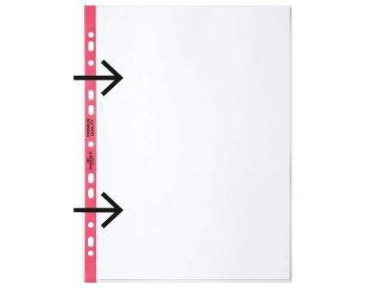 Euroobal DURABLE otvorený zľava A4 90mic s červeným okrajom 100ks