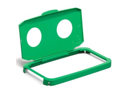 Výklopné veko s otvormi na fľaše na kôš DURABIN 60 zelené