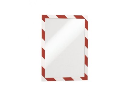 Samolepiaci Duraframe Security A4, červeno-biely, bal.2 ks