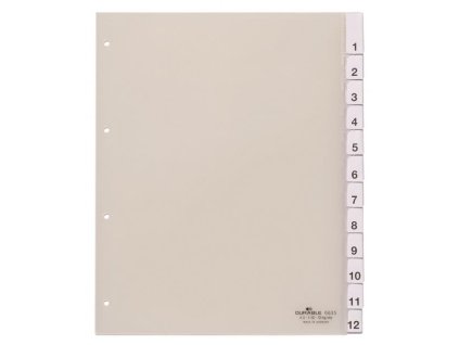 Plastový rozraďovač DURABLE s výmennými indexami 1-12 maxi