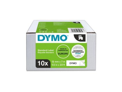 Samolepiaca páska Dymo D1 12 mm biela/čierna, 10ks