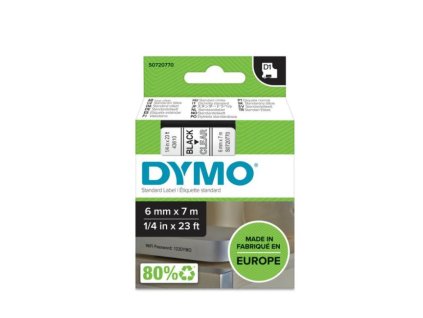 Samolepiaca páska Dymo D1 6 mm číra/čierna