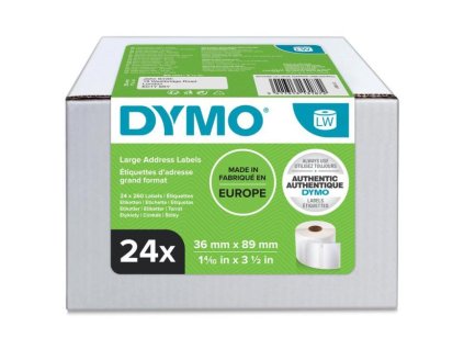 Samolepiace etikety Dymo LW 89x36mm adresné veľké biele 6240ks