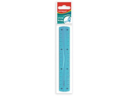 Pravítko KEYROAD 15 cm, ohybné, mix farieb