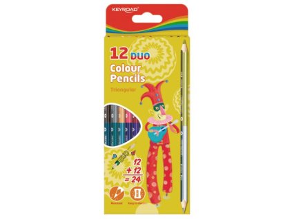 Ceruzkové pastelky KEYROAD DUO, 12 ks/24 farieb