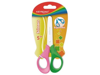 Školské nožnice KEYROAD ergonomické, blister, mix farieb