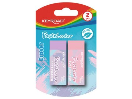 Guma KEYROAD Pastel, blister 2 ks, mix farieb