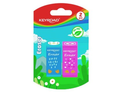 Guma KEYROAD Zvieratá, blister 2 ks, mix farieb