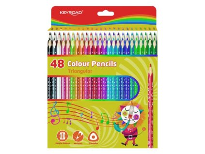 Farbičky KEYROAD drevená 48 ks, mix farieb