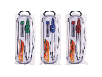 Kružidlo kovové s tuhami KEYROAD, mix farieb