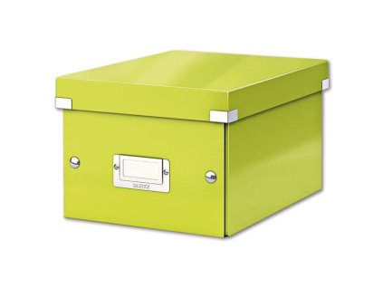 Malá organizačná krabica Click & Store metalická zelená