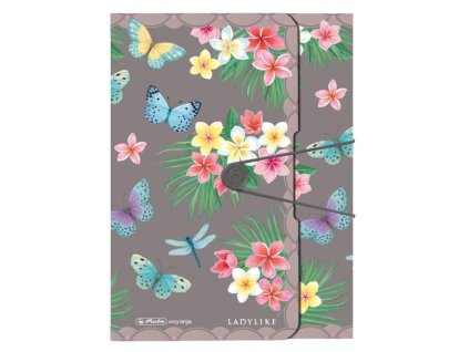 Plastový box s gumičkou Herlitz Ladylike A4, PP, Motýľ
