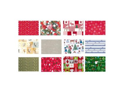 Vianočný baliaci papier, mix motívov 70cmx2m
