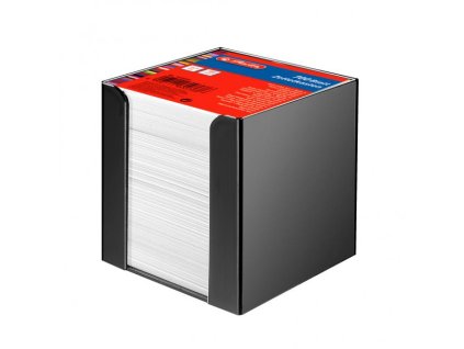 Poznámkový bloček kocka nelepená Herlitz 90x90x90mm biela v čiernej krabičke
