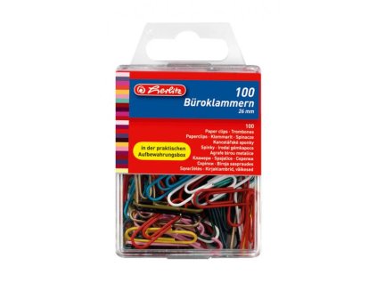 Spisové spony Herlitz 26mm 100ks farebné
