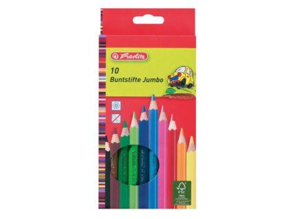 Farbičky Herlitz Jumbo šesťhranné 10 farieb