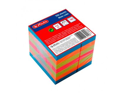Poznámkový bloček kocka lepená Herlitz 90x90x90mm farebná