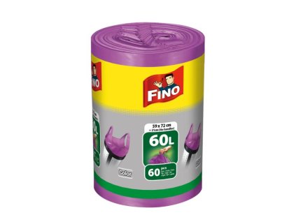 Vrecia zaväzovacie FINO Color 60 ℓ, 13 mic., 59 x 72 cm, fialové (60 ks)