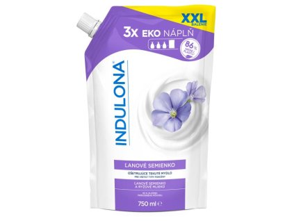 Tekuté mydlo INDULONA náhradná náplň 750 ml Ľanové semienko