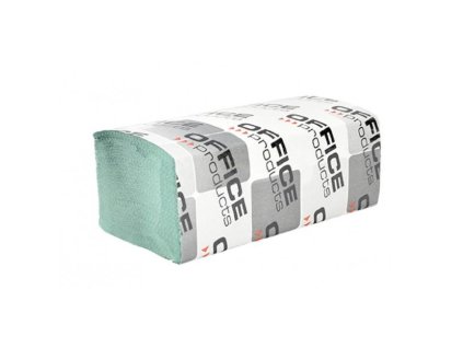 Papierové utierky Office Products ZZ 1-vrstvové zelené recykel (20 bal.)