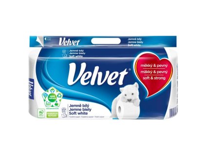Toaletný papier 3-vrstvový Velvet jemne biely 8ks, 18,3m