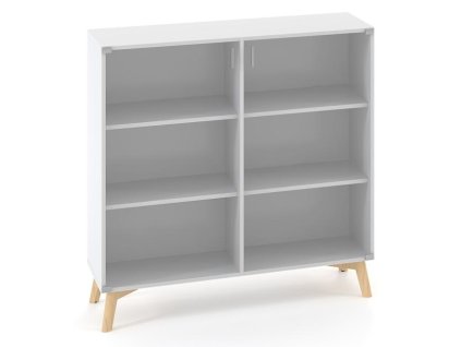 Policová skriňa ALFA ROOT nika s del.priečkou, 2 police, 120x45x121,5cm, biela