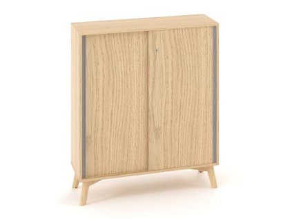 Policová skriňa ALFA ROOT, posuvné dvere, 2 police, 100x45x121,5cm, dub