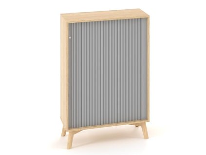 Policová skriňa ALFA ROOT, žalúziové dvere RAL9010, 2 police, 80x45x121,5cm, dub