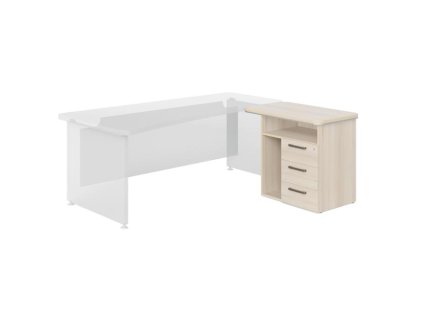 Kontajner prístavný P 3 zásuvky Lenza Wels, nika na PC, 90x76,2x55cm, agát svetlý