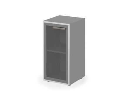 Policová skrinka presklená Lenza Wels, pánty vľavo, 39,9x80,0x42,5cm, agát svetlý