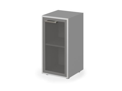 Policová skrinka presklená Lenza Wels, pánty vpravo, 39,9x80,0x42,5cm, agát svetlý