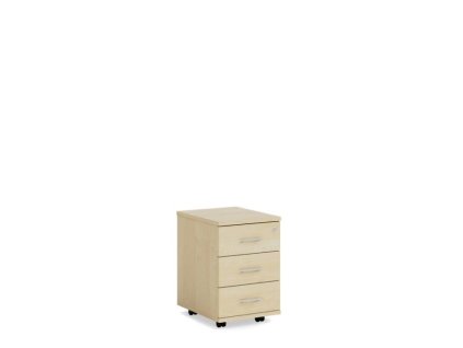 Mobilný kontajner BASIC, 3-zásuvkový so zámkom, 41x61x50cm, breza