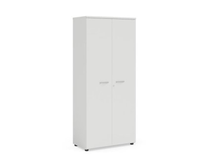 Šatníková skriňa BASIC s výsuvným vešiakom, so zámkom, 80x40x182,1cm, biela